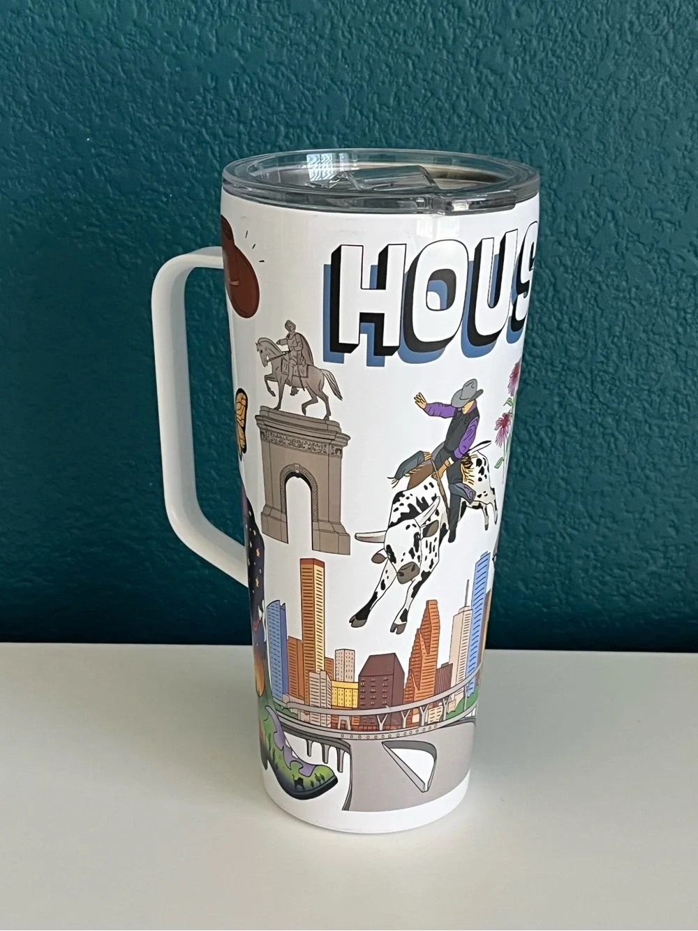 Greenline Goods 30oz Houston City Insulated Tumblers with Lids & Handle